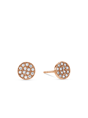 Rose Gold Sterling Silver Cubic Zirconia Women’s Round Cluster Stud Earrings