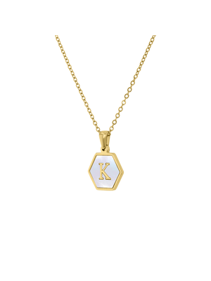 Stainless Steel 18ct Gold Plated Waterproof Intial K Pendant