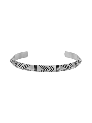Stainless Steel Silver Textured Cuff Bracelet