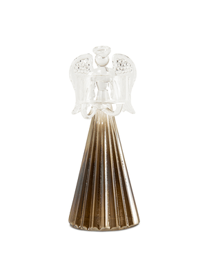 angel votive holder pewter lines 16cm