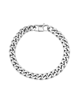 Stainless Steel Silver Curb Chain Bracelet