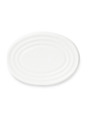 soap dish ridged variegated resin white 13cm
