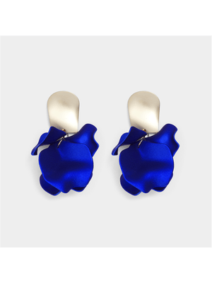 Statement Gold and Blue Irregular Leaves Drops