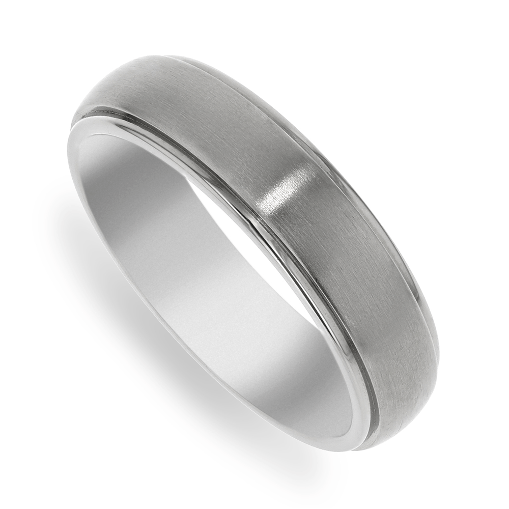 Brushed Titanium Hudson Men’s Ring - Bash.com