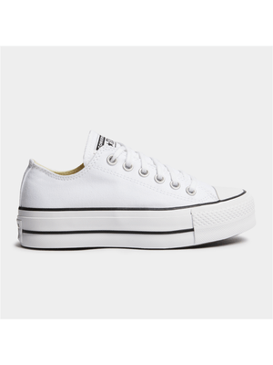 Womens All Star Canvas Platform White Sneakers