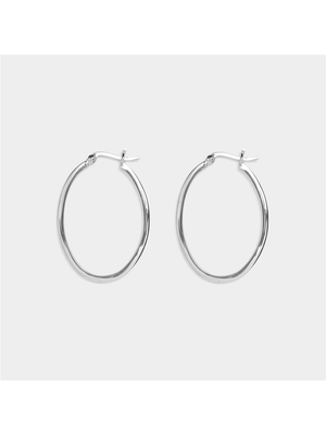 Silver Plated Oval Hoops