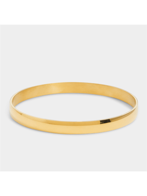 Stainless Steel 7mm Gold Plated Solid Bangle