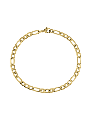 Gold Tone Stainless Steel Men’s Figaro Bracelet