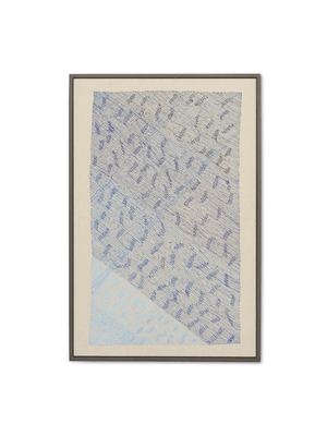 handmade woven fabric blue wall art 60x90cm