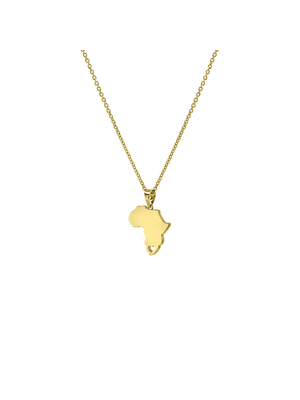 Gold Tone Brass African Pendant on Chain