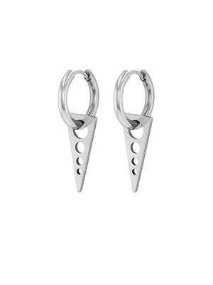 Stainless Steel Silver Triangle Arrow Earrings