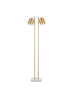 floor lamp dual brass & marble 160cm