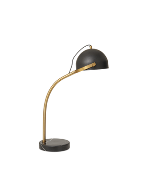 utility black dome shade on marble 56cm
