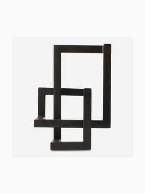 Sculpture Cubed Knot Black Iron 19.5 x 26.5cm