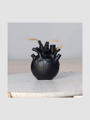 Rialheim Pumping Heart Vase  Medium Black
