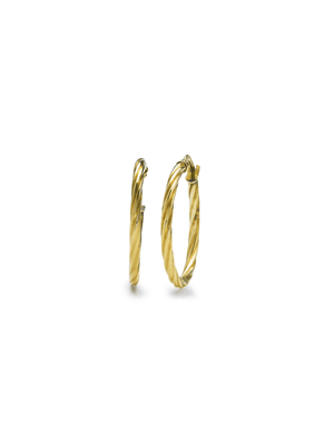 Sterling Silver & Yellow Gold, Candy Twisted design Hoop Earrings