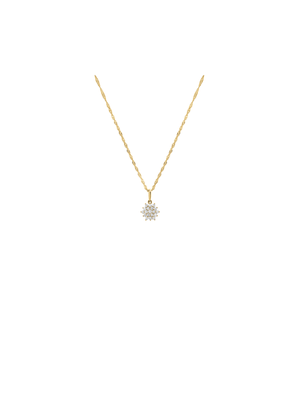 Yellow Gold Cubic Zirconia Starburst Cluster Pendant on a Chain