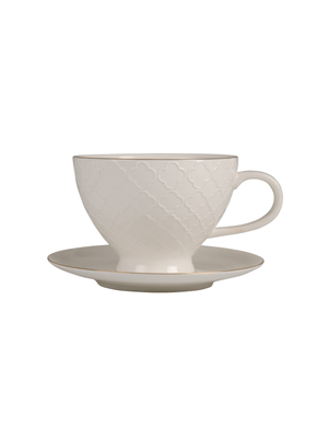Trellace Cup & Saucer With Gold Trim 250ml