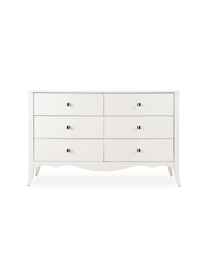 Scarlet 6 Drawer Chest White Lacquer