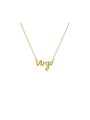 Virgo Script Brass Pendant on Chain