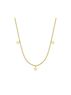 Gold Tone Brass Star Charm Necklace