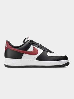 Nike Men's Air Force 1 Black/Red Sneaker