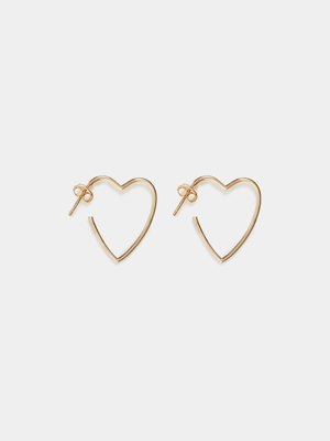 18ct Gold Plated Small Heart Hoops