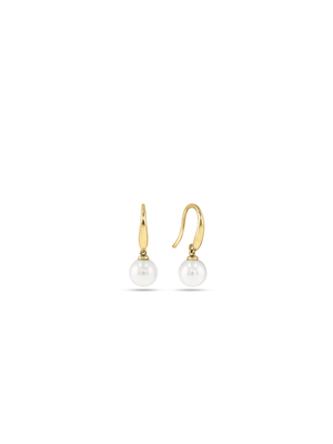Yellow Gold Freshwater Pearl  Drop Earrings