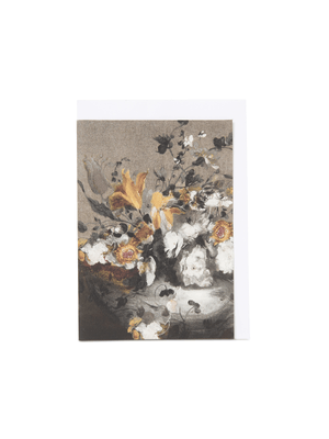 card floral ochre & grey