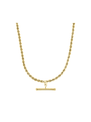 Yellow Gold T- Bar Rope Link Chain