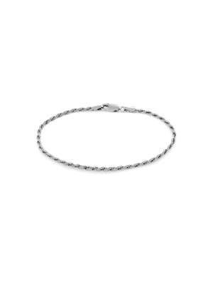 Sterling Silver Women's Solid Rope Bracelet