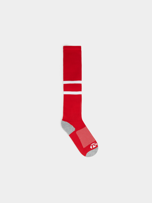 Junior TS Non-slip Red/White Football Socks