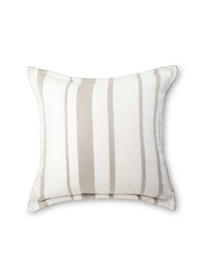 scatter cushion twill stripe white/stone 60x60