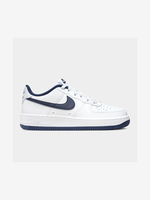 Nike Junior Air Force 1 White/Navy Sneaker