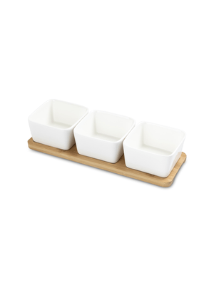 ciroa bowls square+bamboo tray 3pc