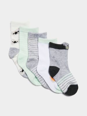 Jet Baby Boys 5 Pack Koala Jacquard Socks