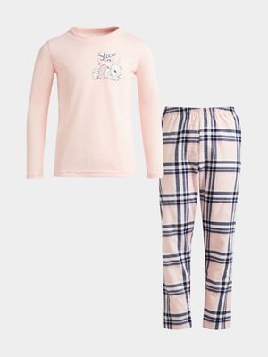 Jet Older Girls Pink Flannel Pyjama Set