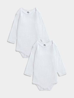 Jet Baby Boys 2 Pack Jacquard Core Vests White Cotton