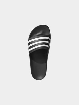 Men's adidas Adilette Aqua Black/White Slides