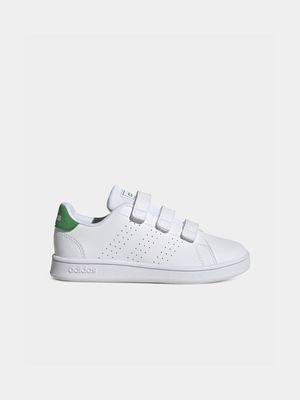 Kid's adidas Advantage White/Green Sneaker