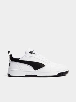 Junior Puma Rebound V6 Low White/Black Sneaker