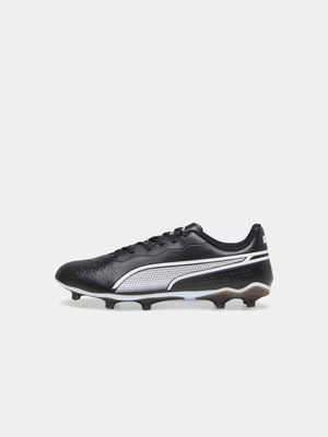 Mens Puma King Match FG Black/White Boots