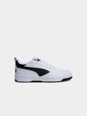 Mens Puma Rebound V6 Lo White/Black Sneaker