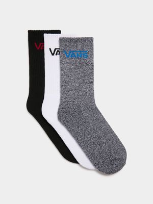 Men's Vans Crew White/Multi 3Pack Socks