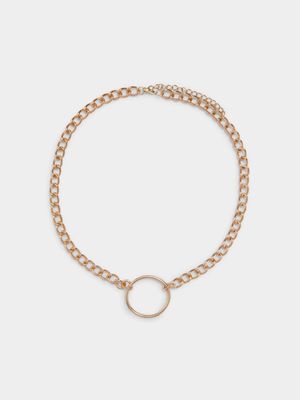 Women's Gold Circle Chain Necklace