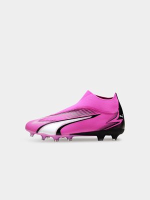 Mens Puma Ultra Match+ Laceless FG Pink Boots
