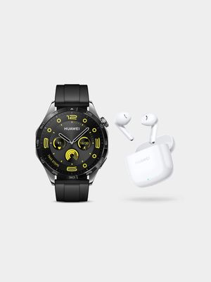 Huawei Watch GT 4 46mm Black Strap Bundle (free earbuds)