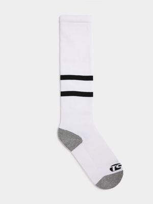 Junior TS Non-slip White/Black Football Socks