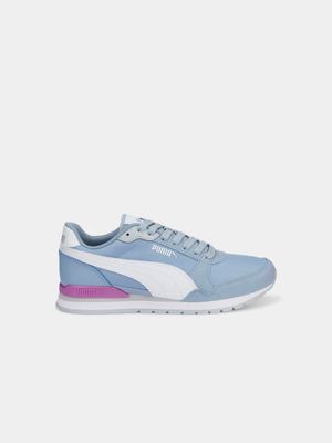 Womens Puma ST Running White/Blue/Silver Sneakers