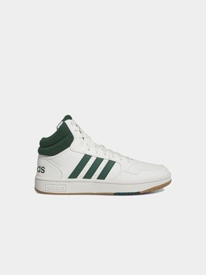 Mens adidas Hoops 3.0 White/Green/Gum Mid Sneakers
